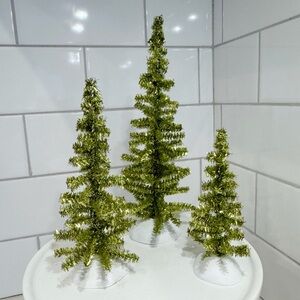 ❤️🎄❤️ Dept 56 | Classic Tinsel Trees - Bright Green | Village Accessories ❤️🎄❤️